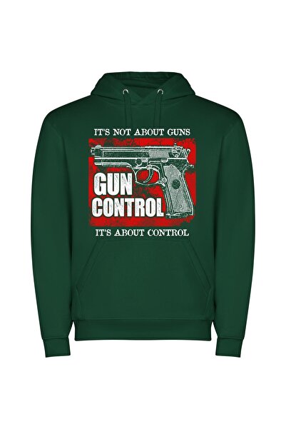 iLovePrints Controlled Art of Guns Φούτερ με κουκούλα σε χρώμα Πράσινο