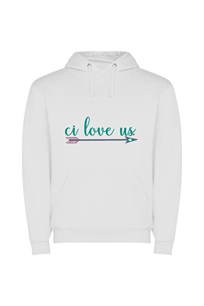iLovePrints Cui's Love-Inspired Profile Φούτερ με κουκούλα σε χρώμα Λευκό