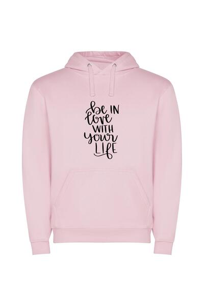 iLovePrints Adore Life's Beautiful Lines Φούτερ με κουκούλα σε χρώμα Ροζ