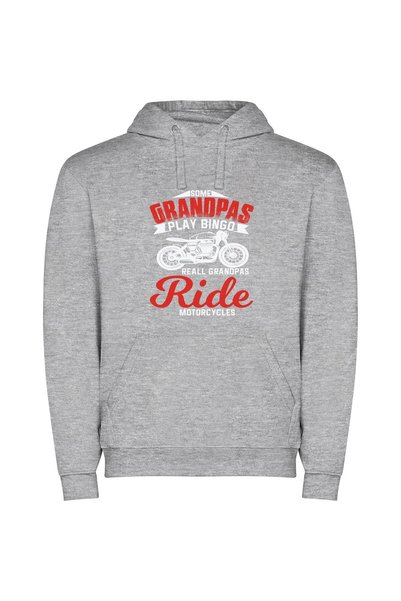 iLovePrints Grandpa's Motorcycle Rides Φούτερ με κουκούλα σε χρώμα Γκρι