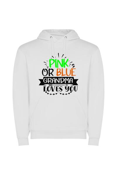 iLovePrints Colorful Love from Grandma Φούτερ με κουκούλα σε χρώμα Λευκό