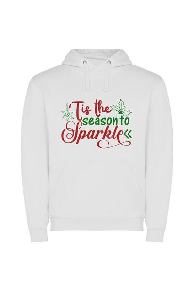 iLovePrints Season of Sparkle Φούτερ με κουκούλα σε χρώμα Λευκό