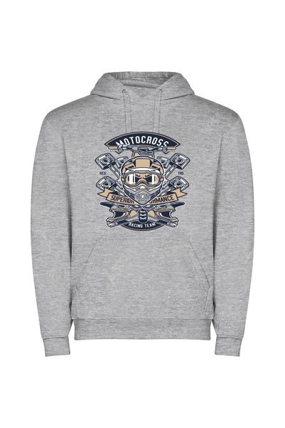 iLovePrints Elite Motorcycle Emblem Φούτερ με κουκούλα σε χρώμα Γκρι