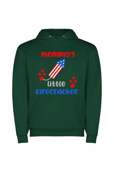 iLovePrints Patriotic Yummy Firecracker Kid Φούτερ με κουκούλα σε χρώμα Πράσινο