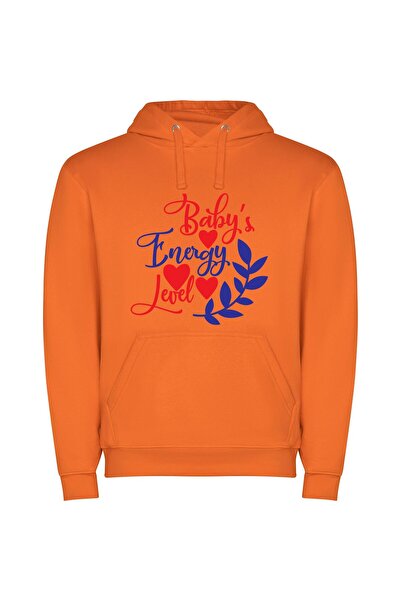 iLovePrints Energetic Blend of Colors Φούτερ με κουκούλα σε χρώμα Πορτοκαλί