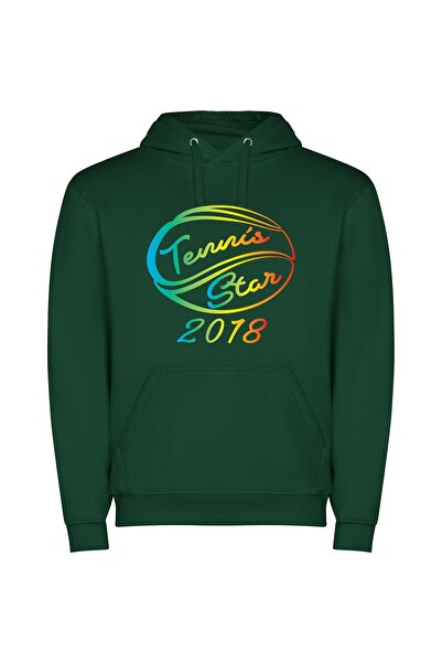 iLovePrints Tennis Star Teaser Ball Φούτερ με κουκούλα σε χρώμα Πράσινο