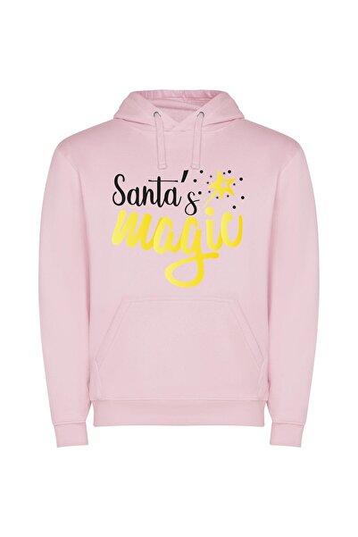 iLovePrints Mystical Santa's Enchantment Φούτερ με κουκούλα σε χρώμα Ροζ