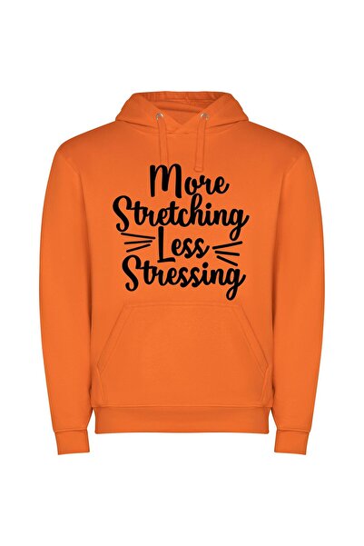 iLovePrints Serenity in Pixel Stretch Φούτερ με κουκούλα σε χρώμα Πορτοκαλί