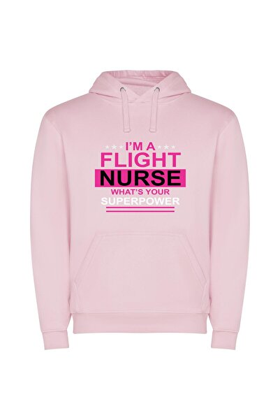 iLovePrints Hero Nurse Flight February Φούτερ με κουκούλα σε χρώμα Ροζ