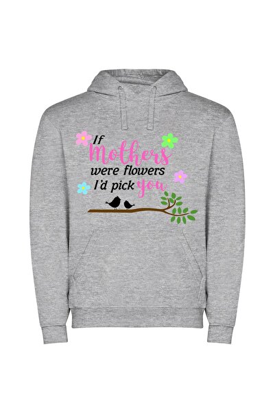 iLovePrints Fancy Tree-top Bird Pickers Φούτερ με κουκούλα σε χρώμα Γκρι