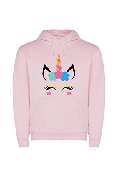 iLovePrints Majestic Starry Unicorn Portrait Φούτερ με κουκούλα σε χρώμα Ροζ