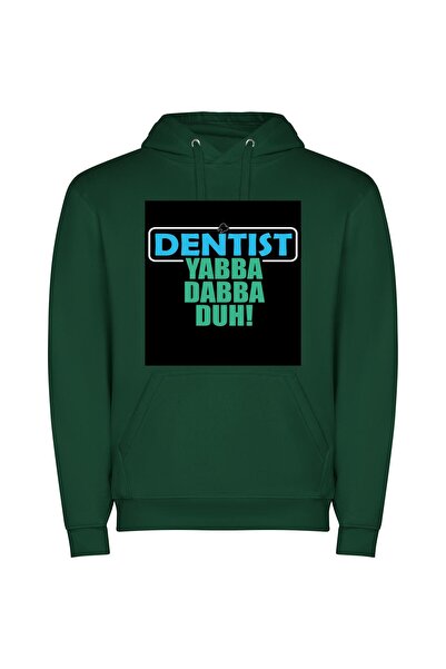 iLovePrints Colorful Dentist Sticker Madness Φούτερ με κουκούλα σε χρώμα Πράσινο