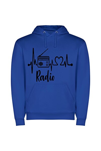 iLovePrints Soundwaves & Style Φούτερ με κουκούλα σε χρώμα Μπλε