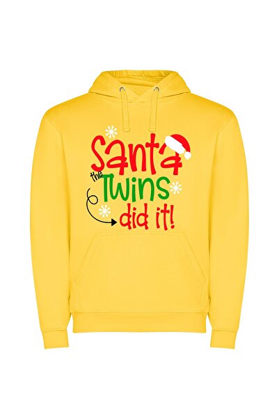 iLovePrints Twinning Santa's Festive Mischief Φούτερ με κουκούλα σε χρώμα Κίτ...
