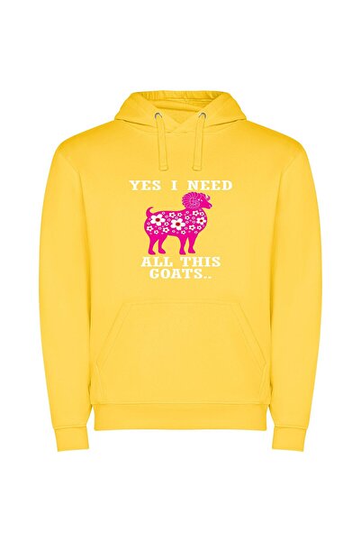 iLovePrints Whimsical Floral Farmyard Φούτερ με κουκούλα σε χρώμα Κίτρινο