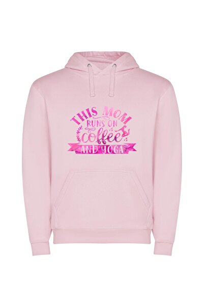 iLovePrints Mocha Marathon Mama Φούτερ με κουκούλα σε χρώμα Ροζ