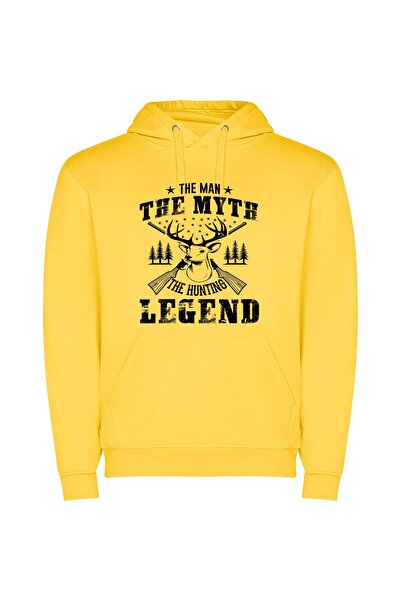 iLovePrints Wild Hunt Leather Style Φούτερ με κουκούλα σε χρώμα Κίτρινο
