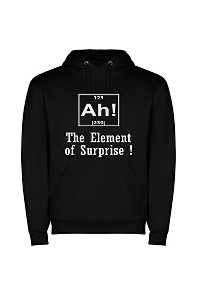 iLovePrints Black Surprise: Enigmatic Elements Φούτερ με κουκούλα σε χρώμα Μαύρο