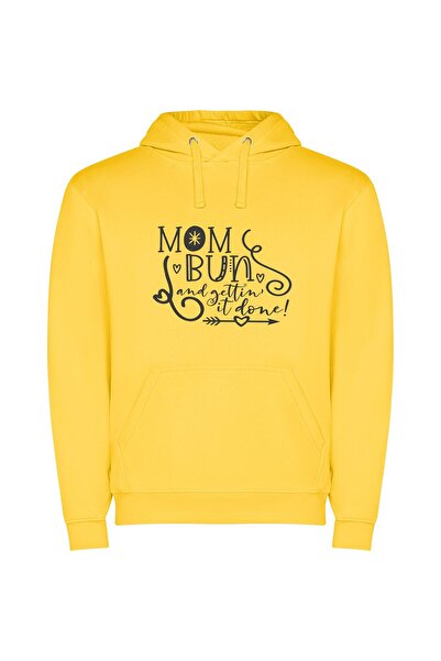 iLovePrints Monochrome Love Connection Φούτερ με κουκούλα σε χρώμα Κίτρινο