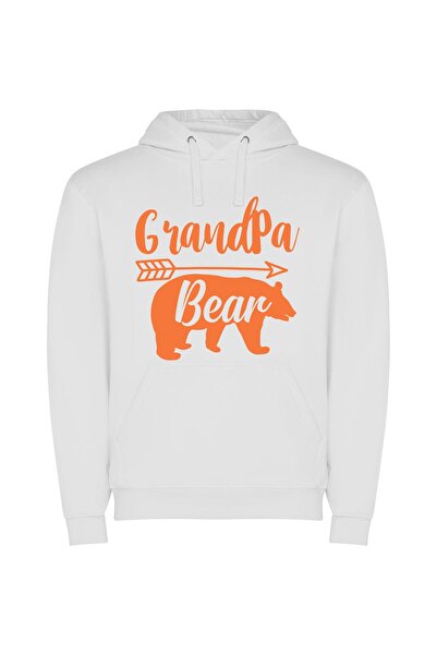 iLovePrints Arrowed Grizzly: Trending Legends Φούτερ με κουκούλα σε χρώμα Λευκό