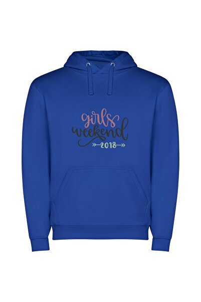 iLovePrints Chic Girls Retreat Φούτερ με κουκούλα σε χρώμα Μπλε