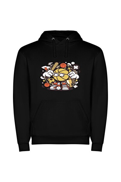 iLovePrints Sporty Mascot Swing Φούτερ με κουκούλα σε χρώμα Μαύρο