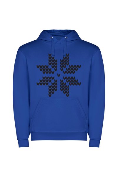 iLovePrints Symmetric Monochrome Pattern Φούτερ με κουκούλα σε χρώμα Μπλε