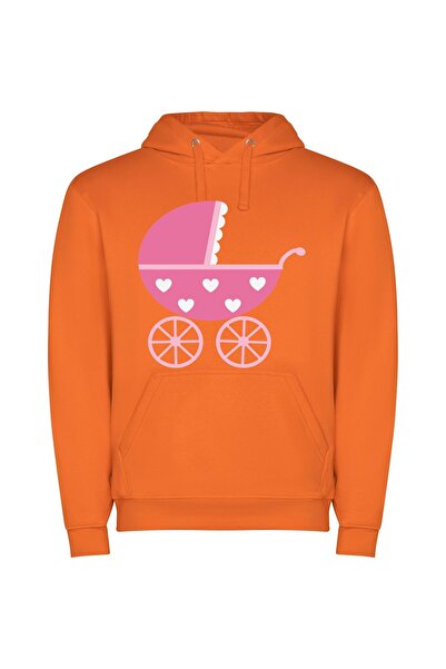 iLovePrints Charming Heart-Studded Baby Carriage Φούτερ με κουκούλα σε χρώμα ...