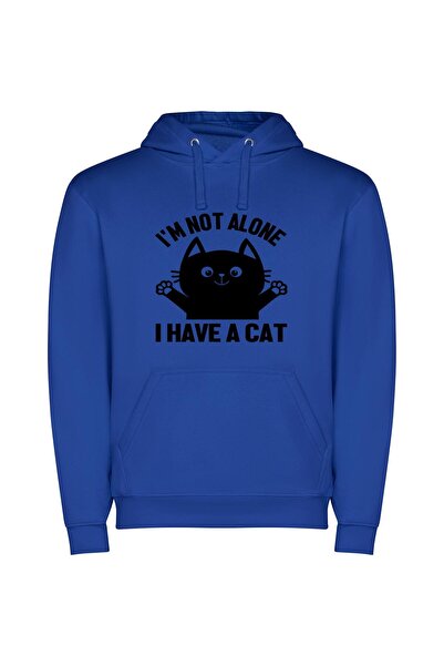 iLovePrints Feline Friends Forever! Φούτερ με κουκούλα σε χρώμα Μπλε