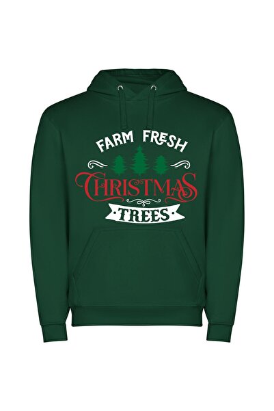 iLovePrints Christmas in Red Green Φούτερ με κουκούλα σε χρώμα Πράσινο