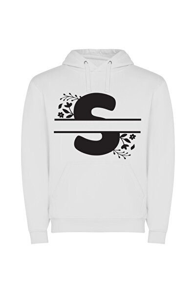 iLovePrints Floral S SVG Design Φούτερ με κουκούλα σε χρώμα Λευκό