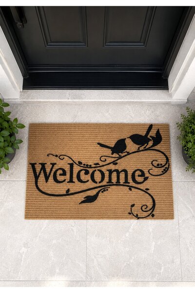 homepera Vena Welcome Kırlangıç Paspas - Dış Kapı Paspası Kapı Önü Paspası 40x60