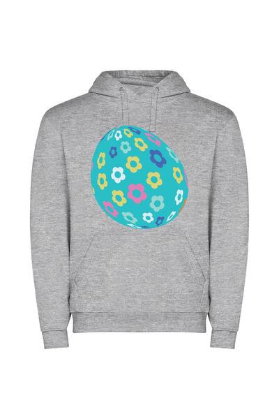 iLovePrints Blossomed Easter Elegance Φούτερ με κουκούλα σε χρώμα Γκρι