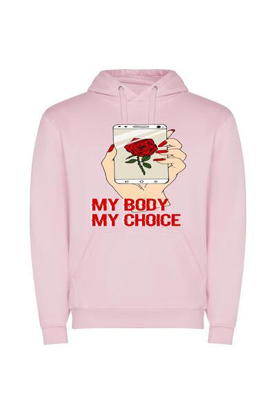 iLovePrints Blossom-Filled Mobile Beauty Φούτερ με κουκούλα σε χρώμα Ροζ