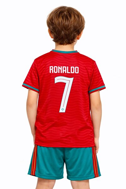 TOY LAND Portugal Football Team Kids Jersey Set – Boys Number 7 Style T-Shirt & Shorts Kit, Breathable Sports Outfit-Size 30 (10-11Year)