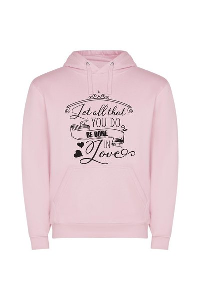 iLovePrints Love in Design Harmony Φούτερ με κουκούλα σε χρώμα Ροζ