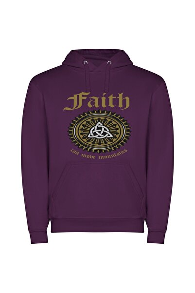 iLovePrints Gilded Occult Faith: Aesthetic Φούτερ με κουκούλα σε χρώμα Μωβ