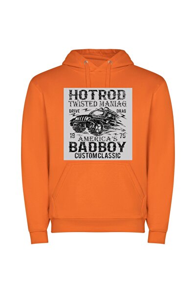iLovePrints Mad Max T-Shirt Revival Φούτερ με κουκούλα σε χρώμα Πορτοκαλί