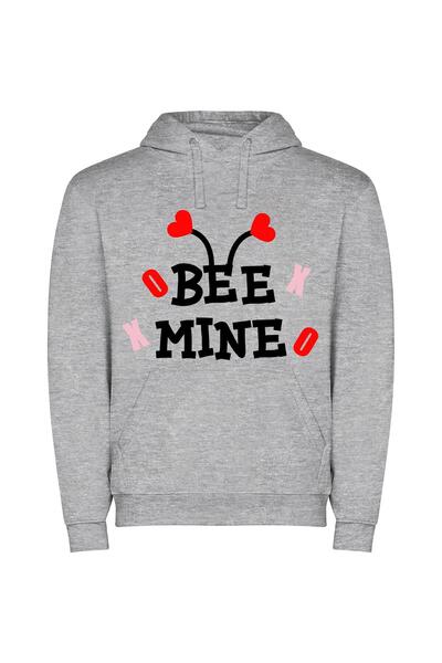iLovePrints Buzzing Love Affair Φούτερ με κουκούλα σε χρώμα Γκρι