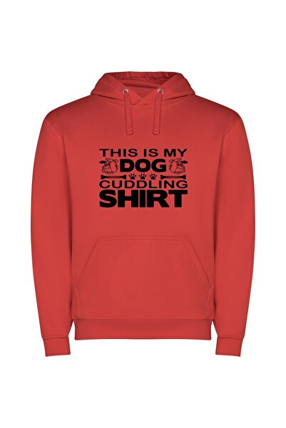 iLovePrints Cuddly Canine Couture Φούτερ με κουκούλα σε χρώμα Κόκκινο