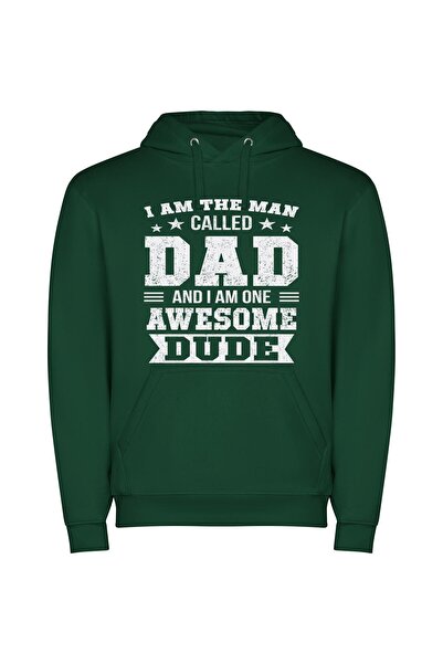 iLovePrints Dad: The Epic Awesomeness Φούτερ με κουκούλα σε χρώμα Πράσινο