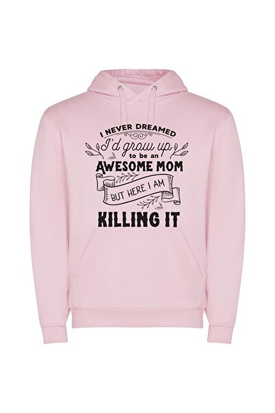 iLovePrints Unforeseen Supermom Triumph Φούτερ με κουκούλα σε χρώμα Ροζ