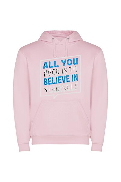 iLovePrints Power of Self-Belief Φούτερ με κουκούλα σε χρώμα Ροζ