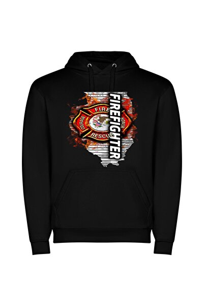 iLovePrints Fierce Heroic Dedication: Chicago Φούτερ με κουκούλα σε χρώμα Μαύρο