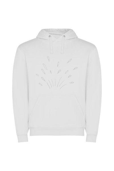 iLovePrints Ink Blossom: Abstract Elegance Φούτερ με κουκούλα σε χρώμα Λευκό