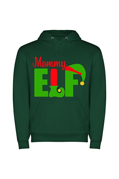 iLovePrints Merry Elf Shuffle Φούτερ με κουκούλα σε χρώμα Πράσινο