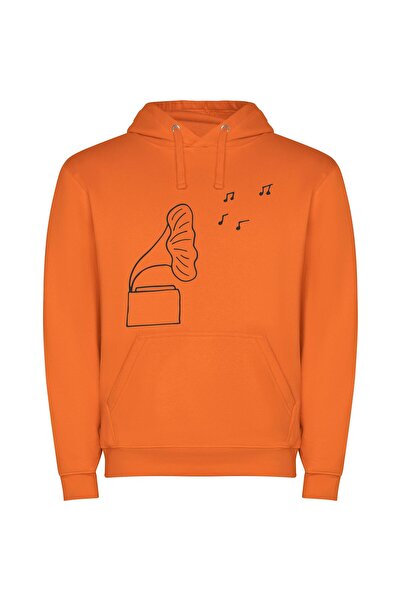 iLovePrints Melody Extravaganza Φούτερ με κουκούλα σε χρώμα Πορτοκαλί