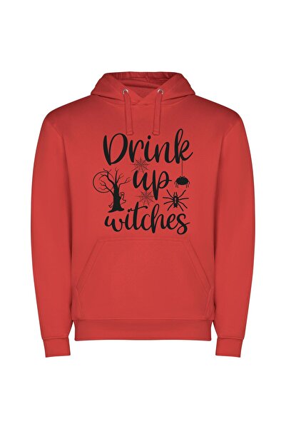 iLovePrints Wicked Libations Φούτερ με κουκούλα σε χρώμα Κόκκινο