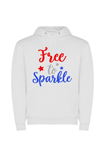 iLovePrints Sparkling Freedom: Patriotic Sparkles Φούτερ με κουκούλα σε χρώμα...