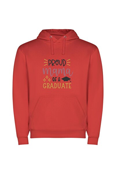 iLovePrints Future Proud Grandma Poster Φούτερ με κουκούλα σε χρώμα Κόκκινο